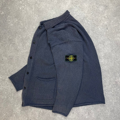 Stone Island Grey Chenille Knit Cardigan SS96 | Large, Multicoloured