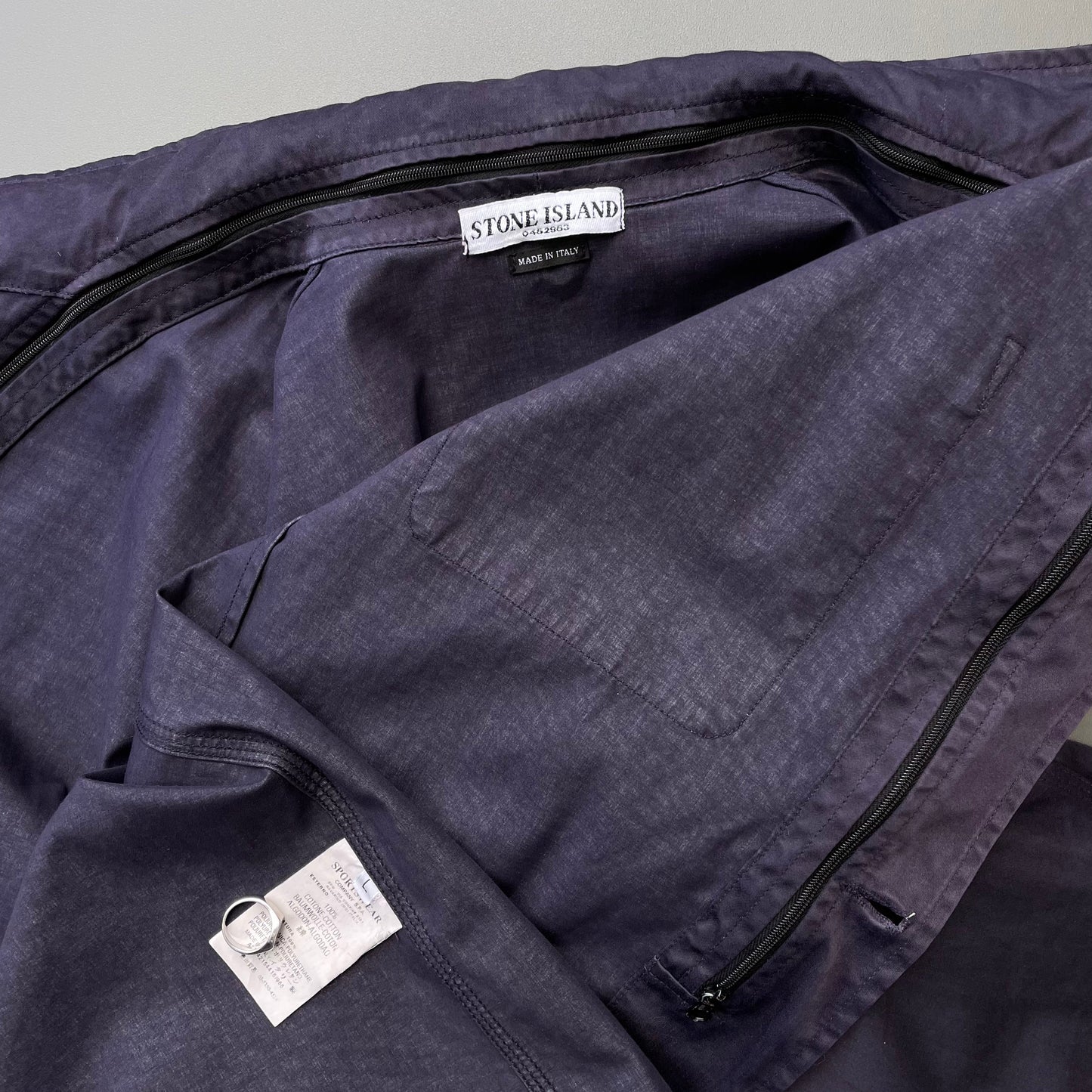 Stone Island Navy SS05 Concealed Hood Chore Jacket | Large, Navy