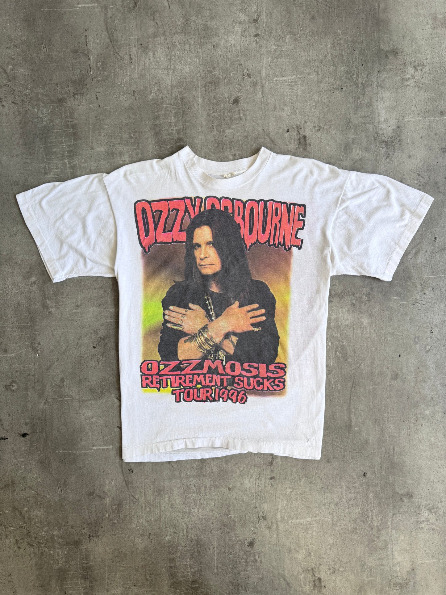 1996 Single Stitch Ozzy Osbourne 'Retirement Sucks' Tour Promo Graphic Tee | Default Title, Multicoloured