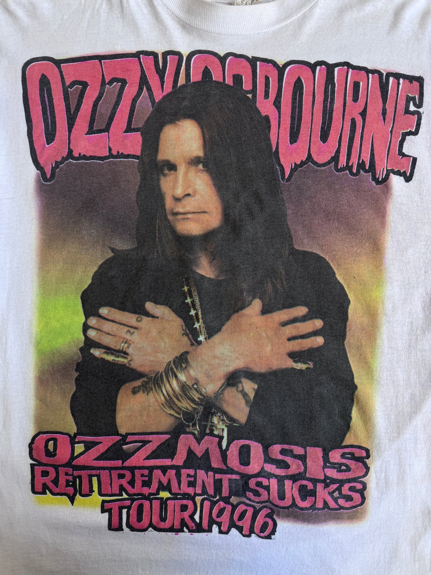 1996 Single Stitch Ozzy Osbourne 'Retirement Sucks' Tour Promo Graphic Tee | Default Title, Multicoloured