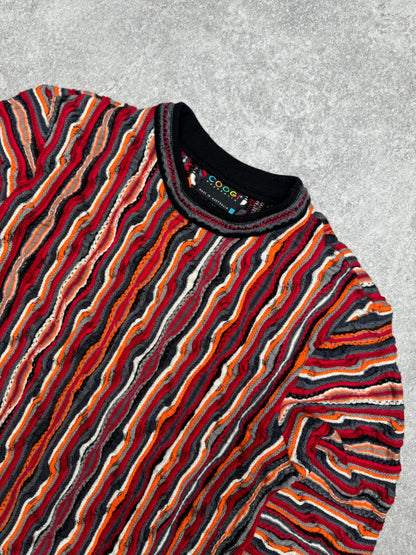 Coogi Multicolour 3D Knit Pattern Wool Sweater