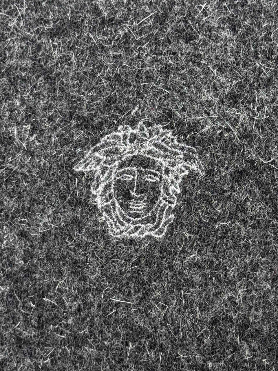 90s Versace Jeans Couture Grey Wool Hooded Cardigan