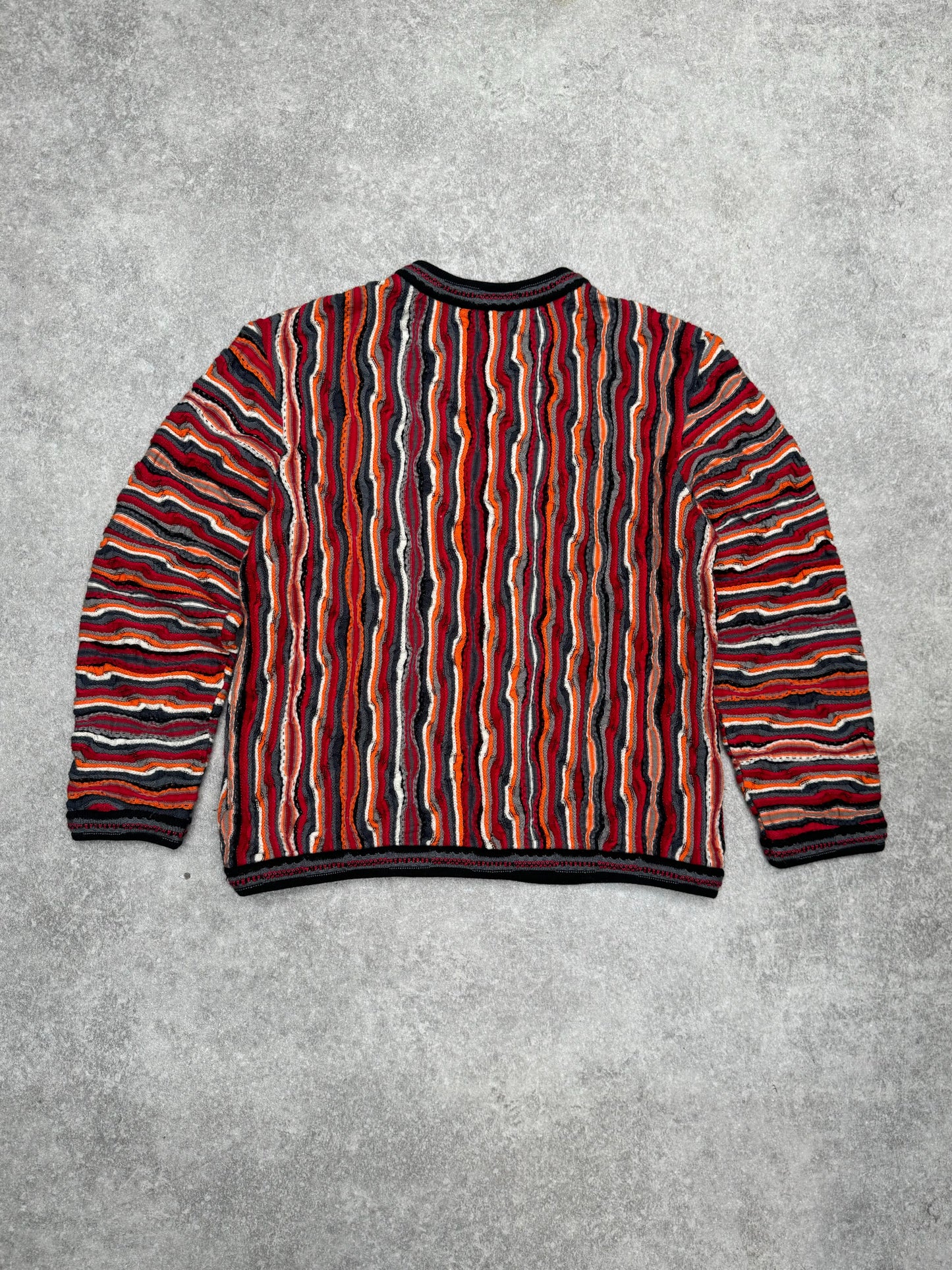 Coogi Multicolour 3D Knit Pattern Wool Sweater