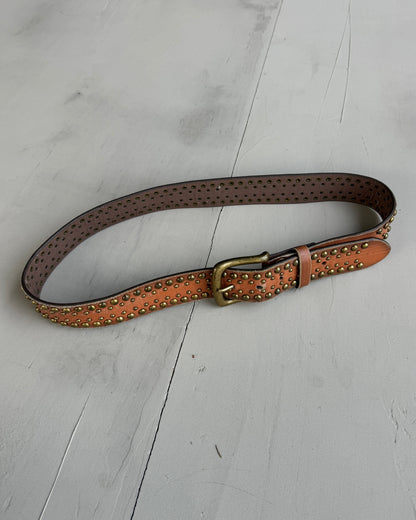 Studded Leather Belt - W30-34"