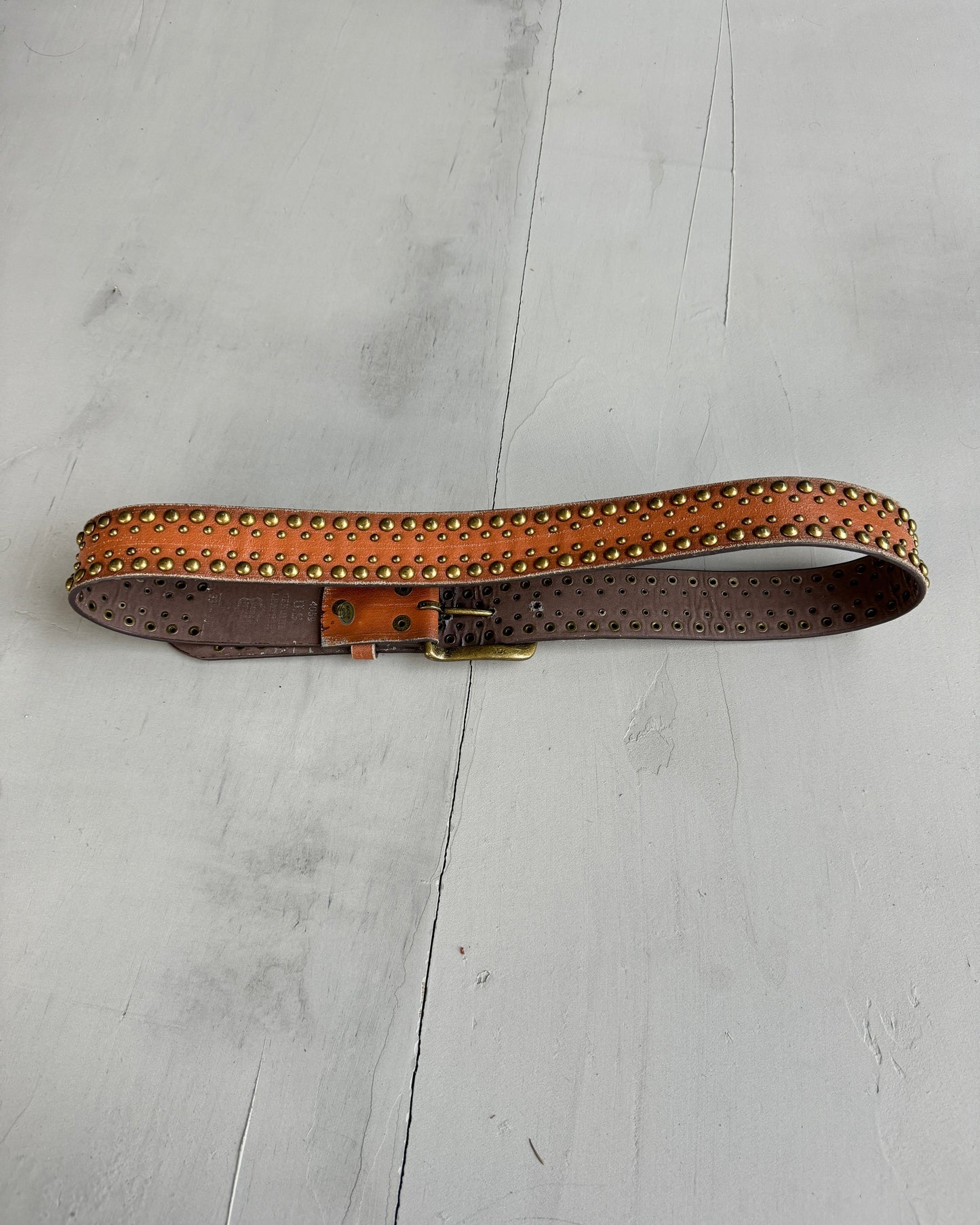 Studded Leather Belt - W30-34"