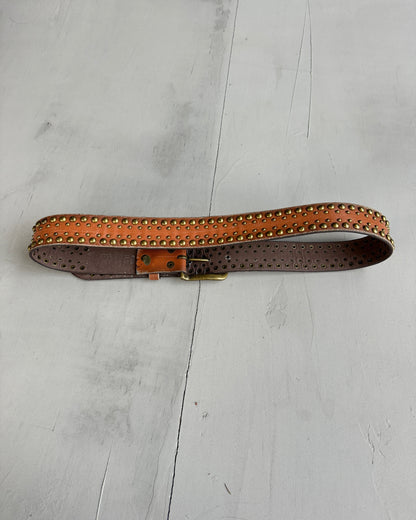 Studded Leather Belt - W30-34"