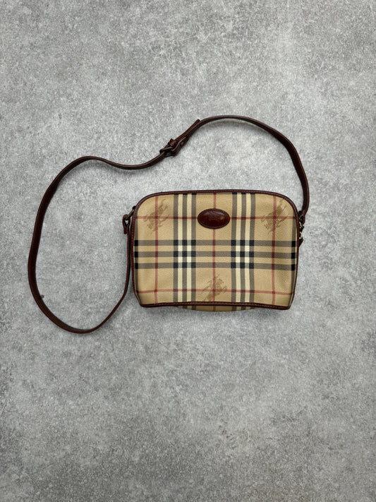 Burberry Nova Check Canvas Leather Crossbody