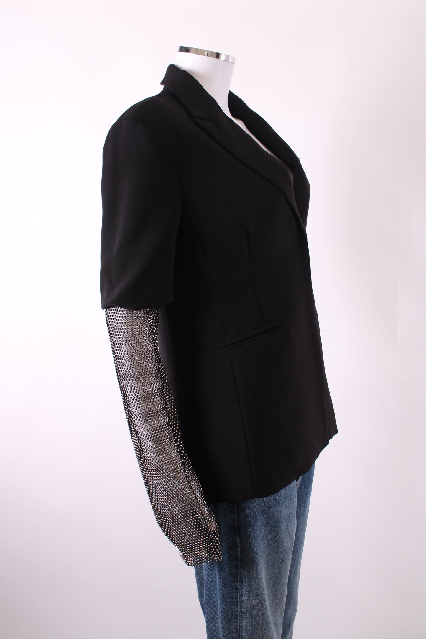 Anja Rock Embellished Sleeve Blazer Black S | Small, Black