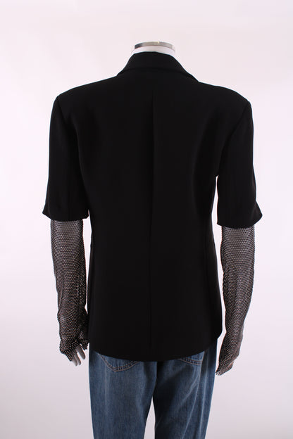 Anja Rock Embellished Sleeve Blazer Black S | Small, Black