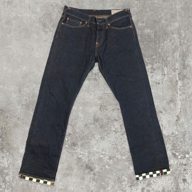 Evisu White and Black Checkered Daicock Japanese Selvedge Denim Jeans | Default Title, Multicoloured