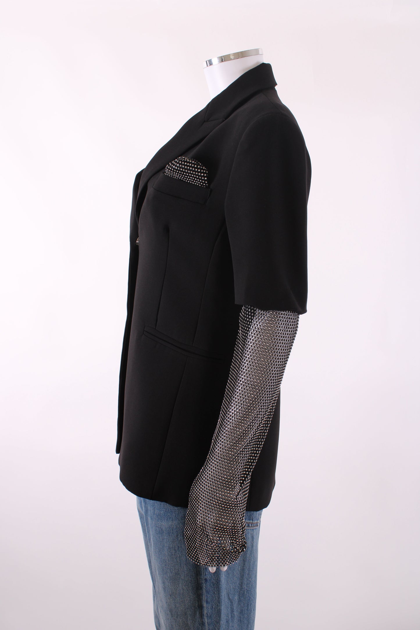 Anja Rock Embellished Sleeve Blazer Black S | Small, Black