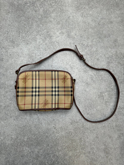 Burberry Nova Check Canvas Leather Crossbody