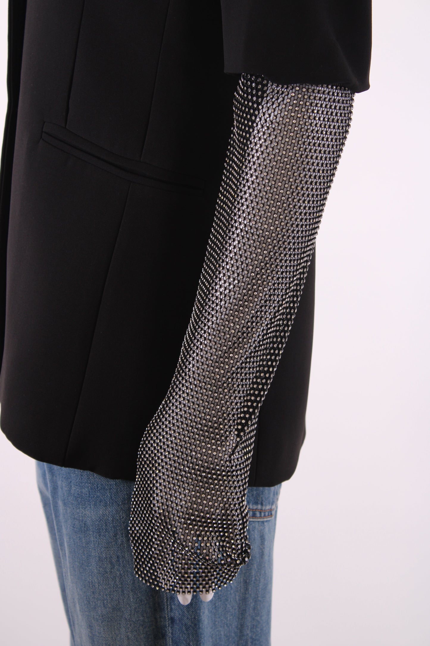 Anja Rock Embellished Sleeve Blazer Black S | Small, Black