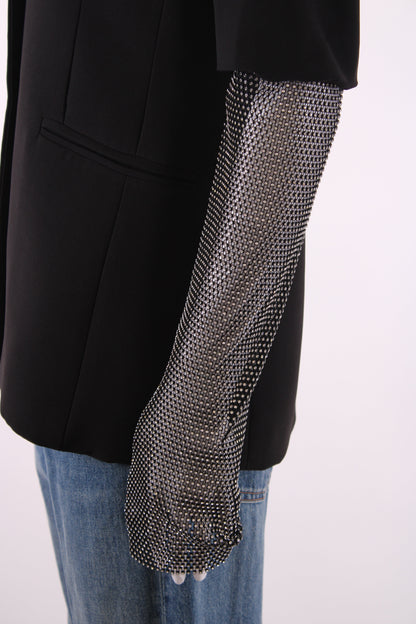 Anja Rock Embellished Sleeve Blazer Black S | Small, Black