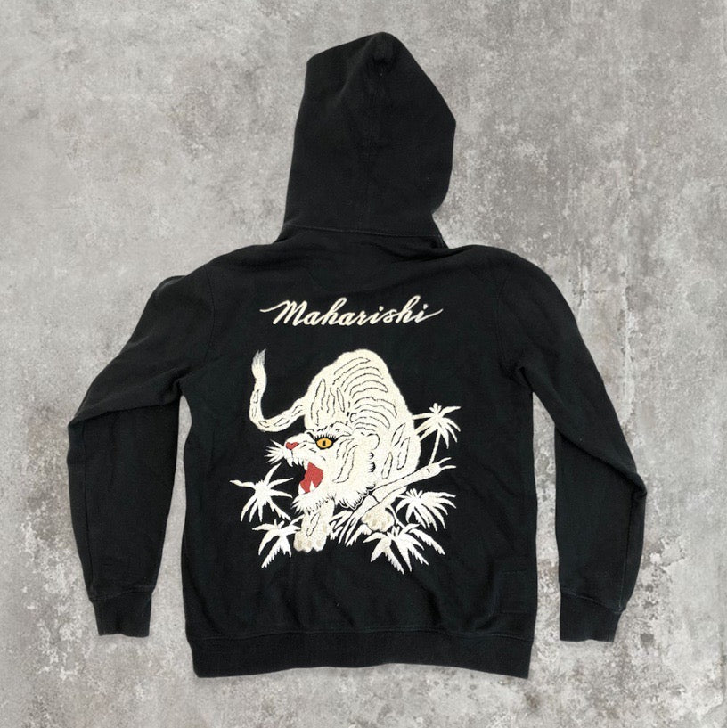 Maharishi Zip-up Hoodie With White Tiger Embroidery | Default Title, Multicoloured