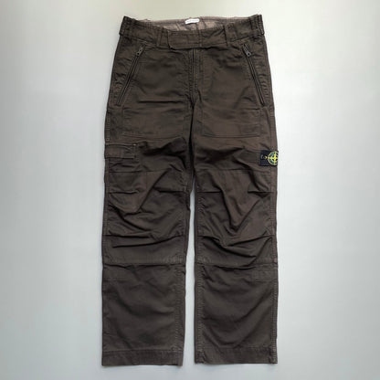 Stone Island Brown AW06 Technical Cargo Trousers | Medium, Brown