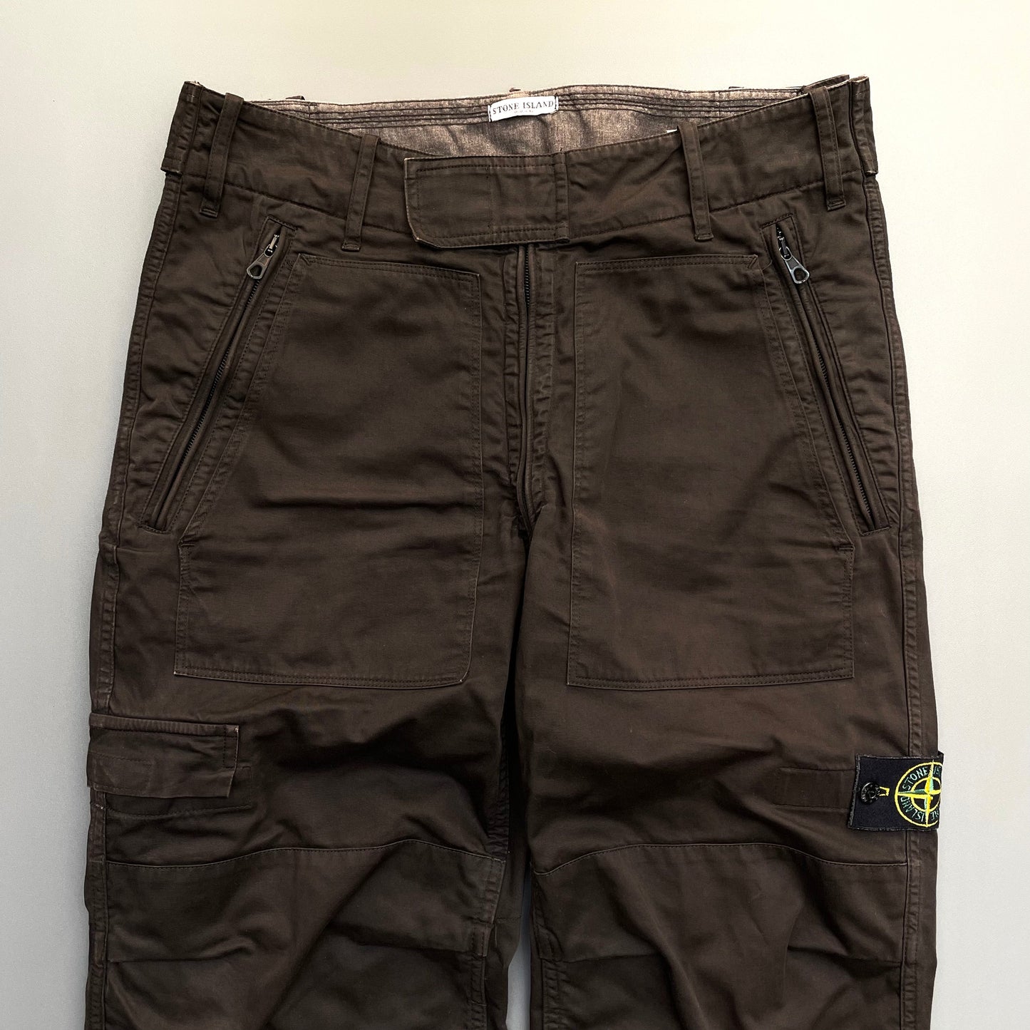 Stone Island Brown AW06 Technical Cargo Trousers | Medium, Brown
