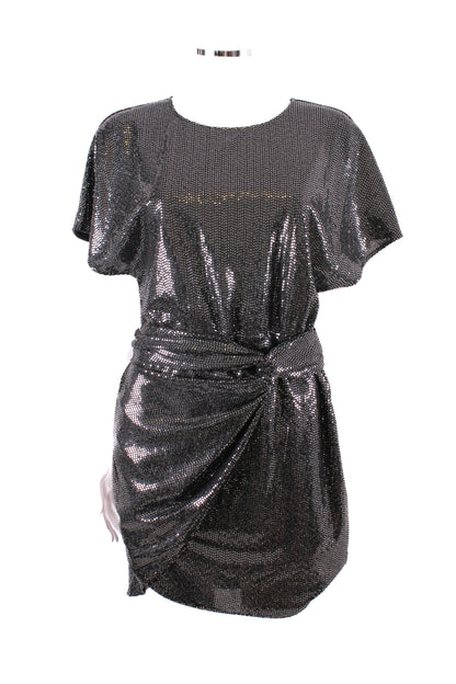 The Kooples Mini Dress Silver Sequin S | Small, Silver