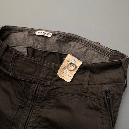 Stone Island Brown AW06 Technical Cargo Trousers | Medium, Brown