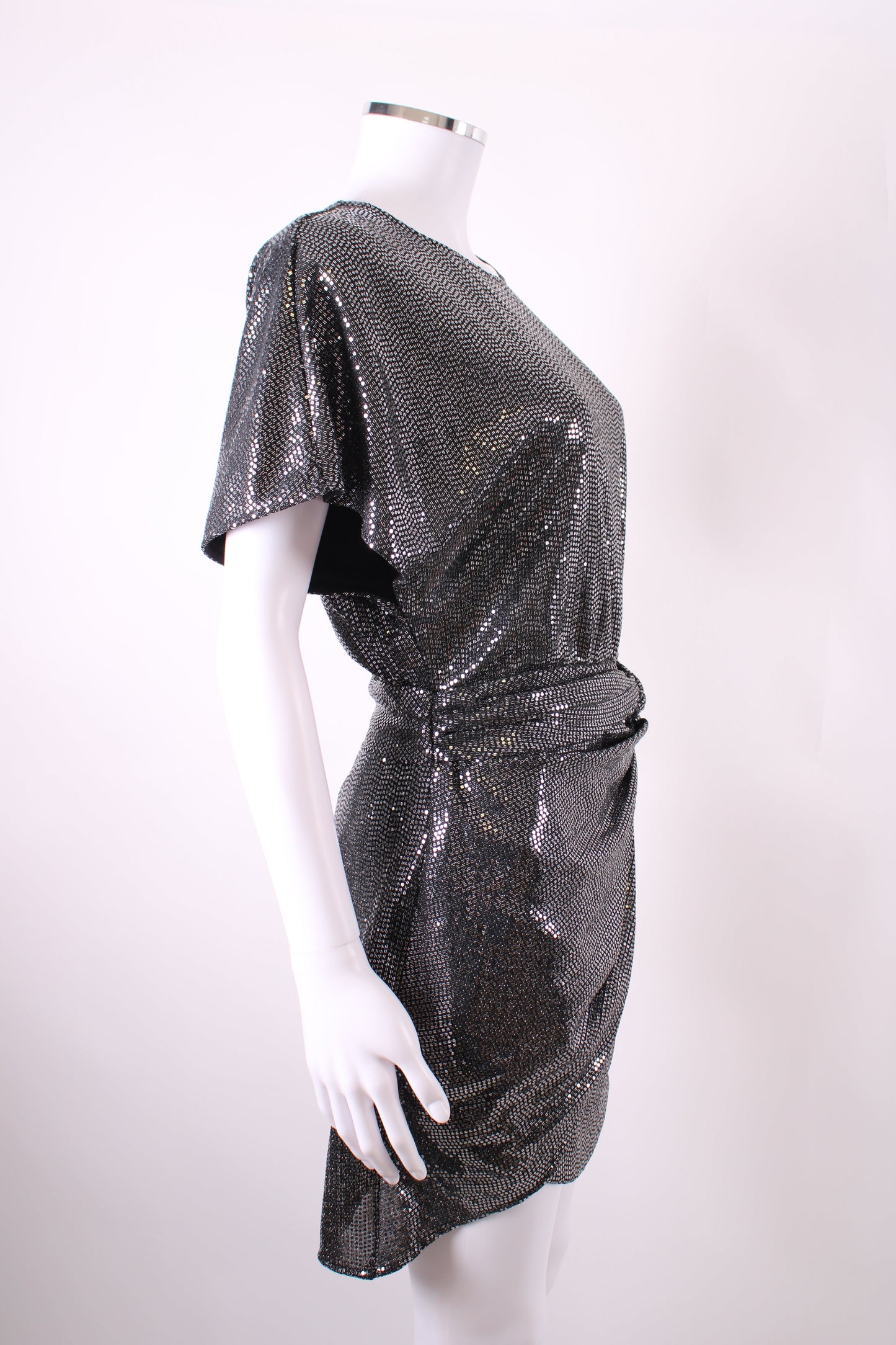 The Kooples Mini Dress Silver Sequin S | Small, Silver