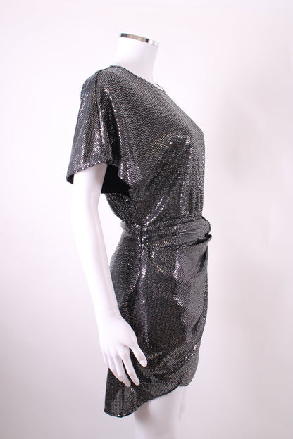 The Kooples Mini Dress Silver Sequin S | Small, Silver