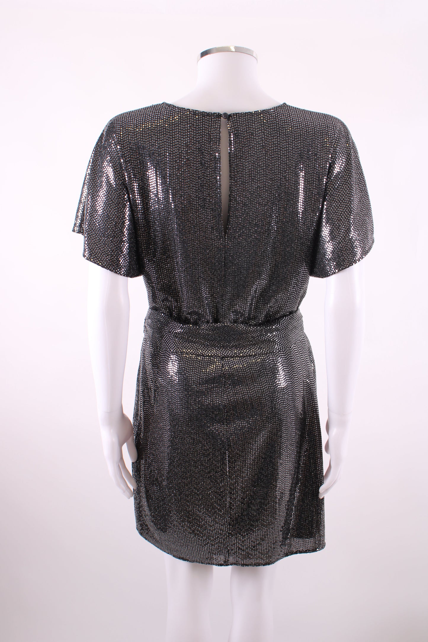 The Kooples Mini Dress Silver Sequin S | Small, Silver