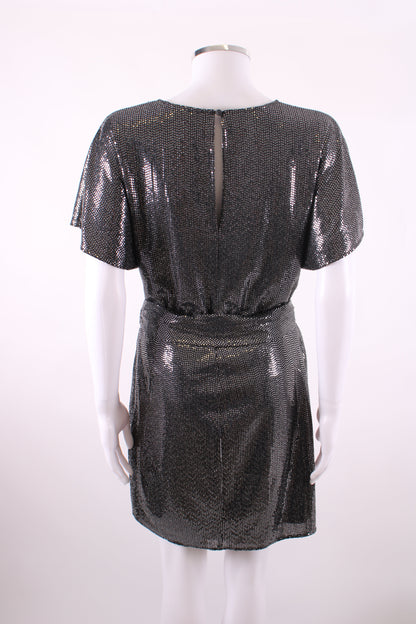 The Kooples Mini Dress Silver Sequin S | Small, Silver