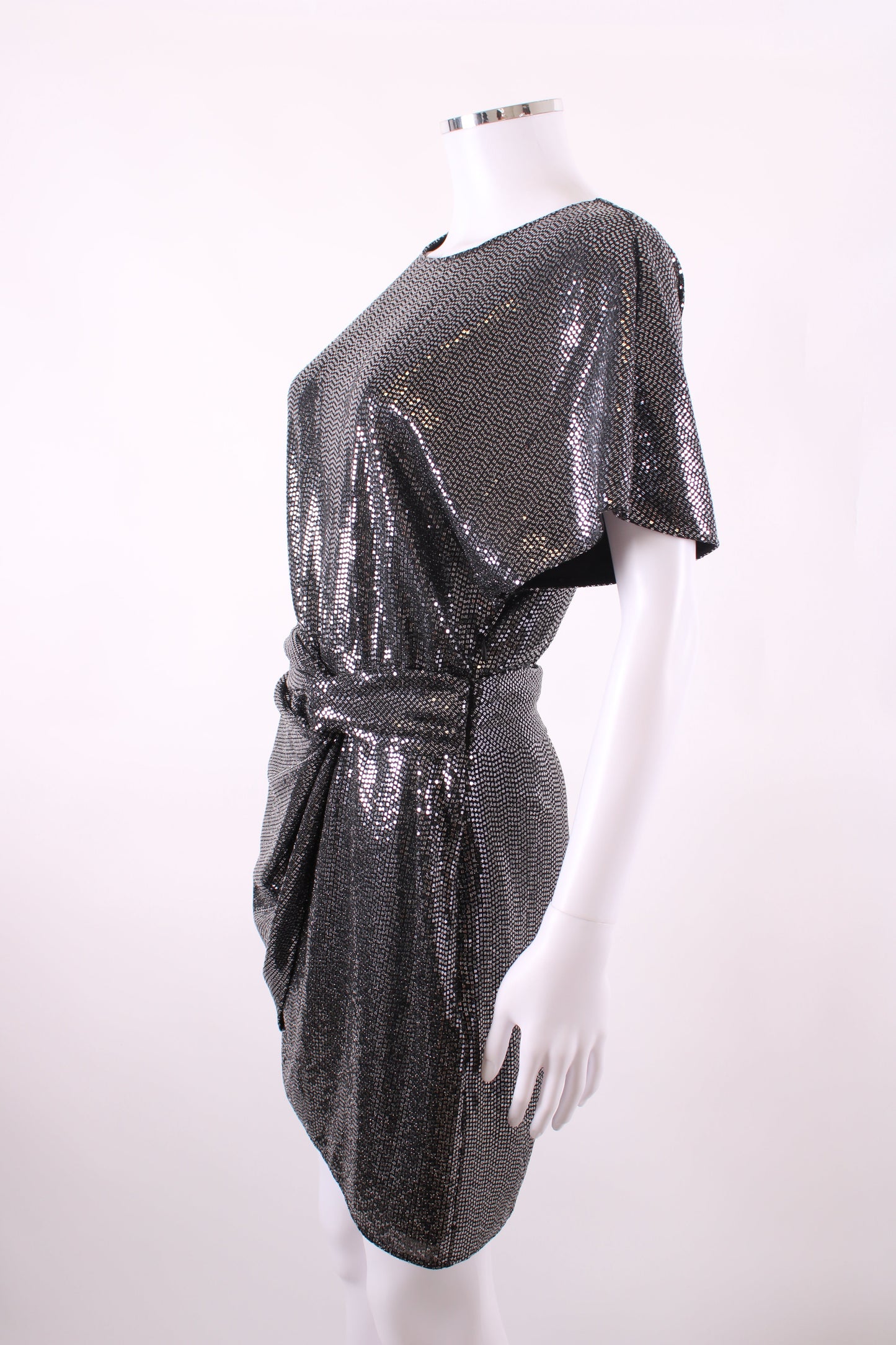 The Kooples Mini Dress Silver Sequin S | Small, Silver