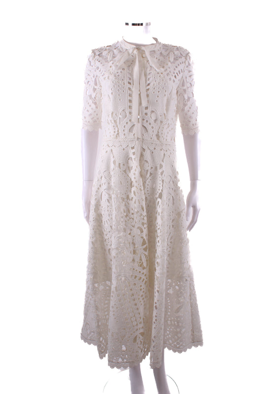 Temperley London S/S Lace Dress White 10 | O/S, White