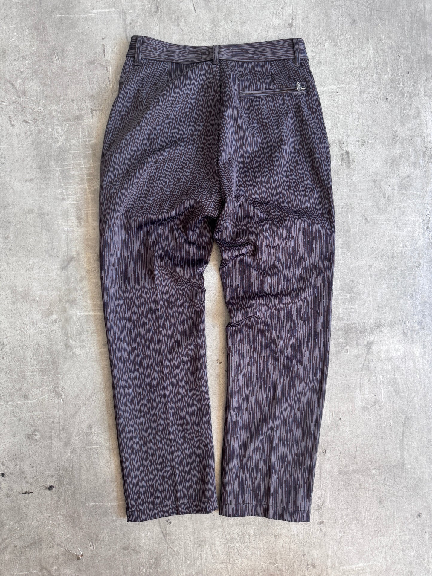 1990's Versace Salt & Pepper Fleck Pleated Trousers | Medium, Red