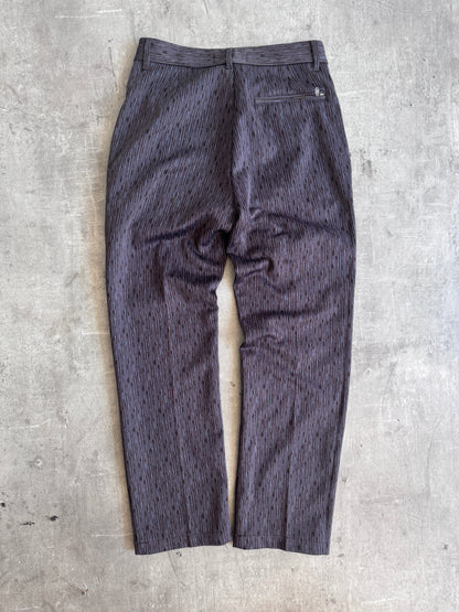 1990's Versace Salt & Pepper Fleck Pleated Trousers | Medium, Red