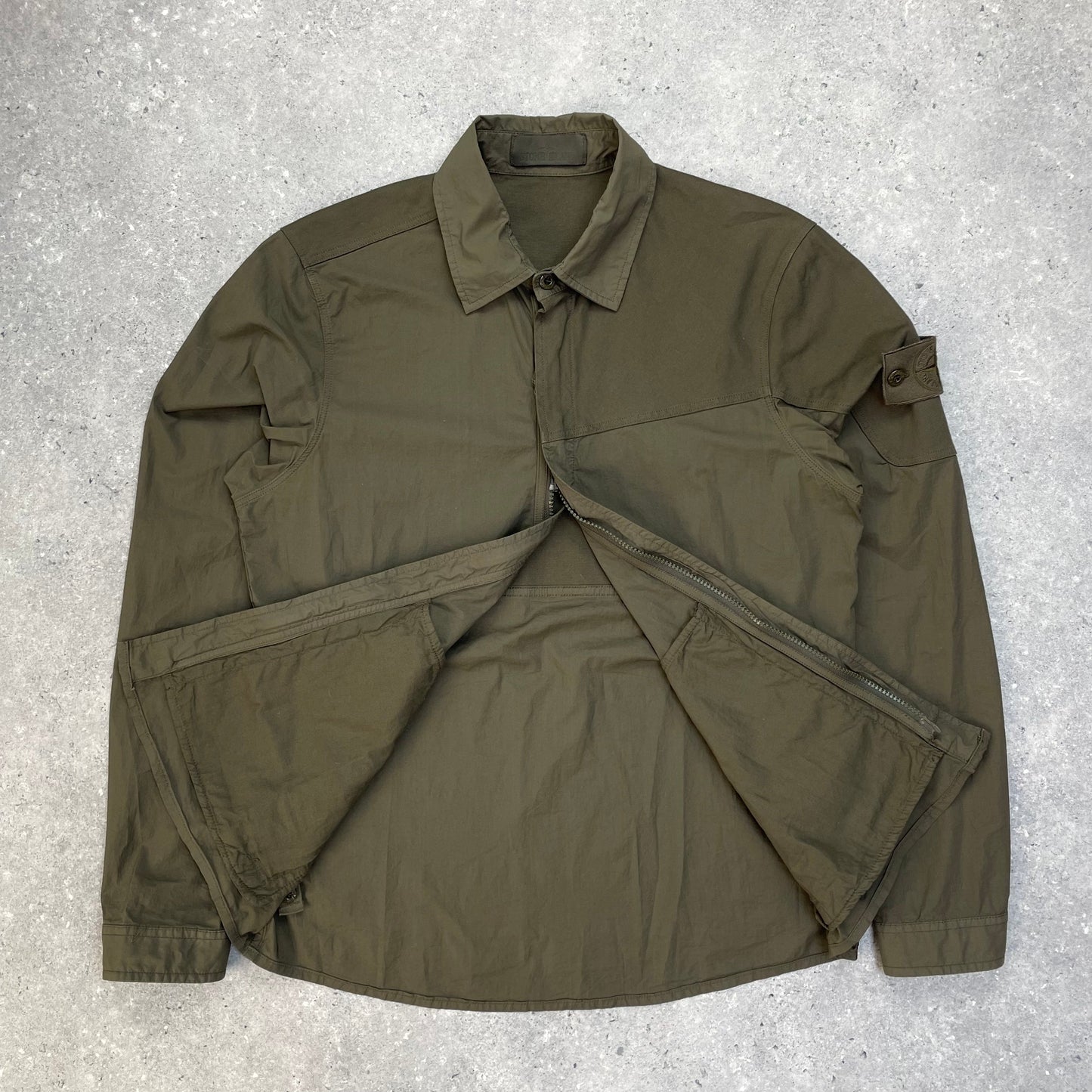 Stone Island Khaki Green Ghost Overshirt Jacket | Small, Green