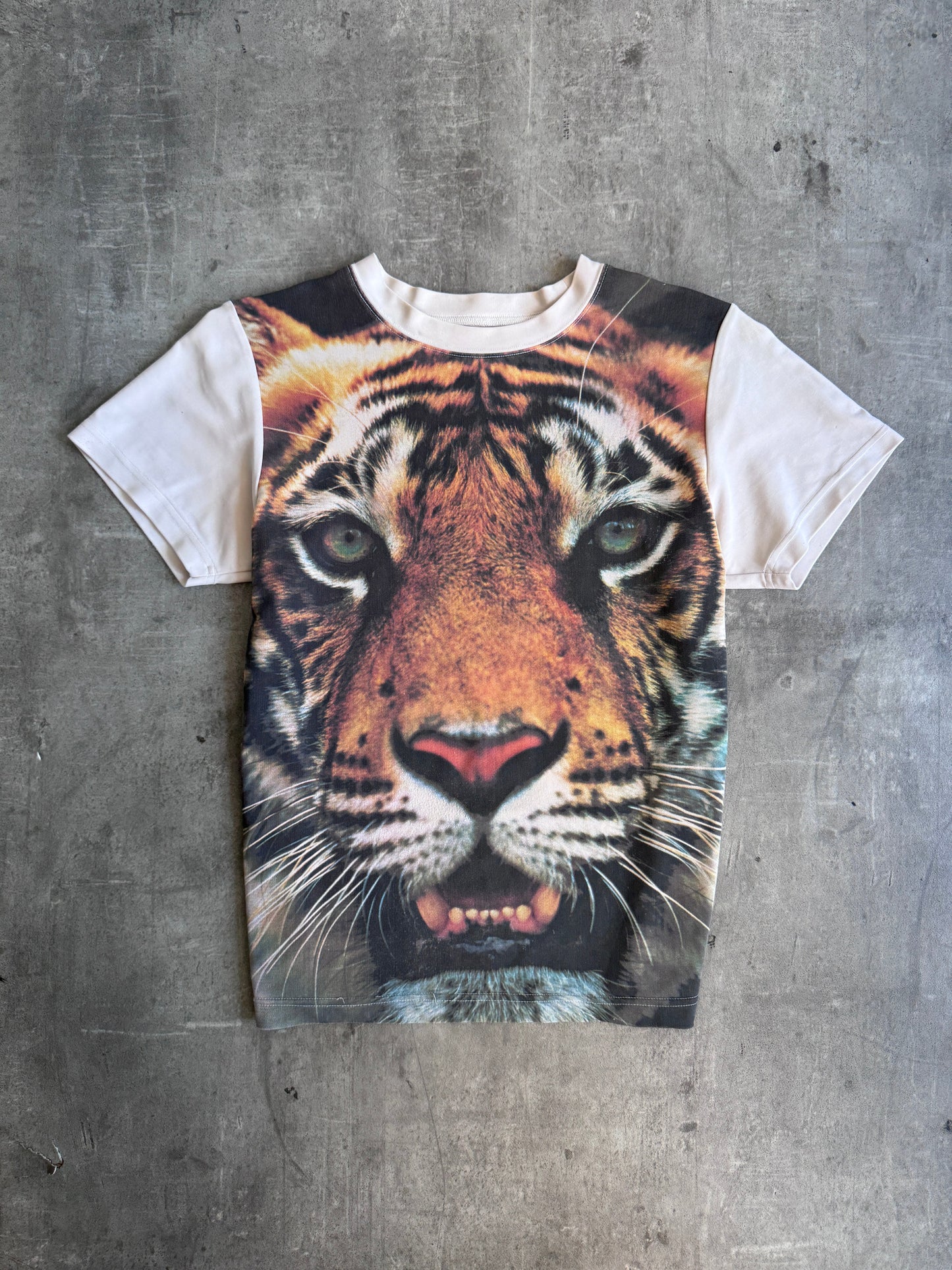 S/S 1997 Katharine Hamnett Tiger Print Jersey Top | Medium, Multicoloured