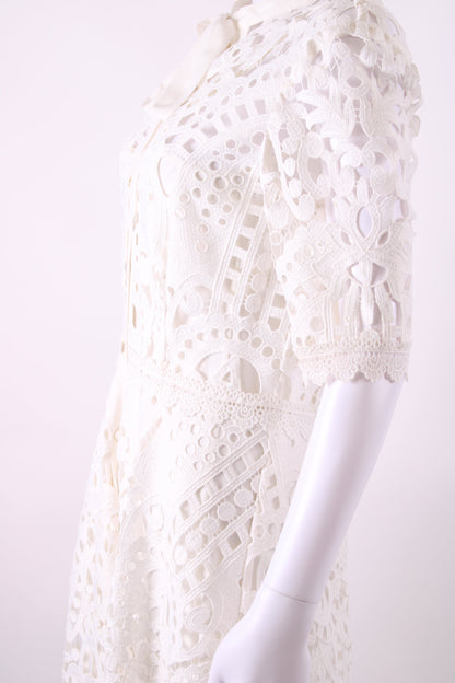 Temperley London S/S Lace Dress White 10 | O/S, White
