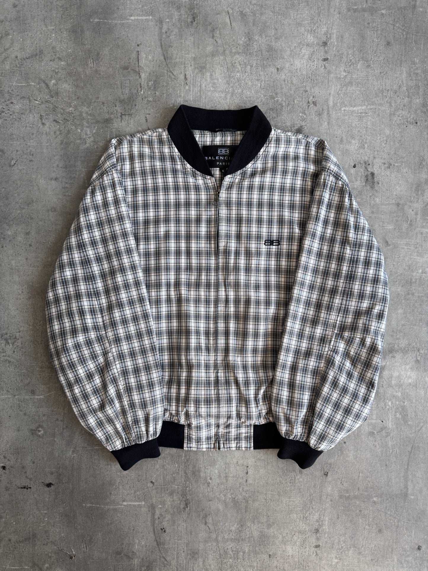 1990's Balenciaga Green Plaid Bomber Jacket | Extra Large, Multicoloured