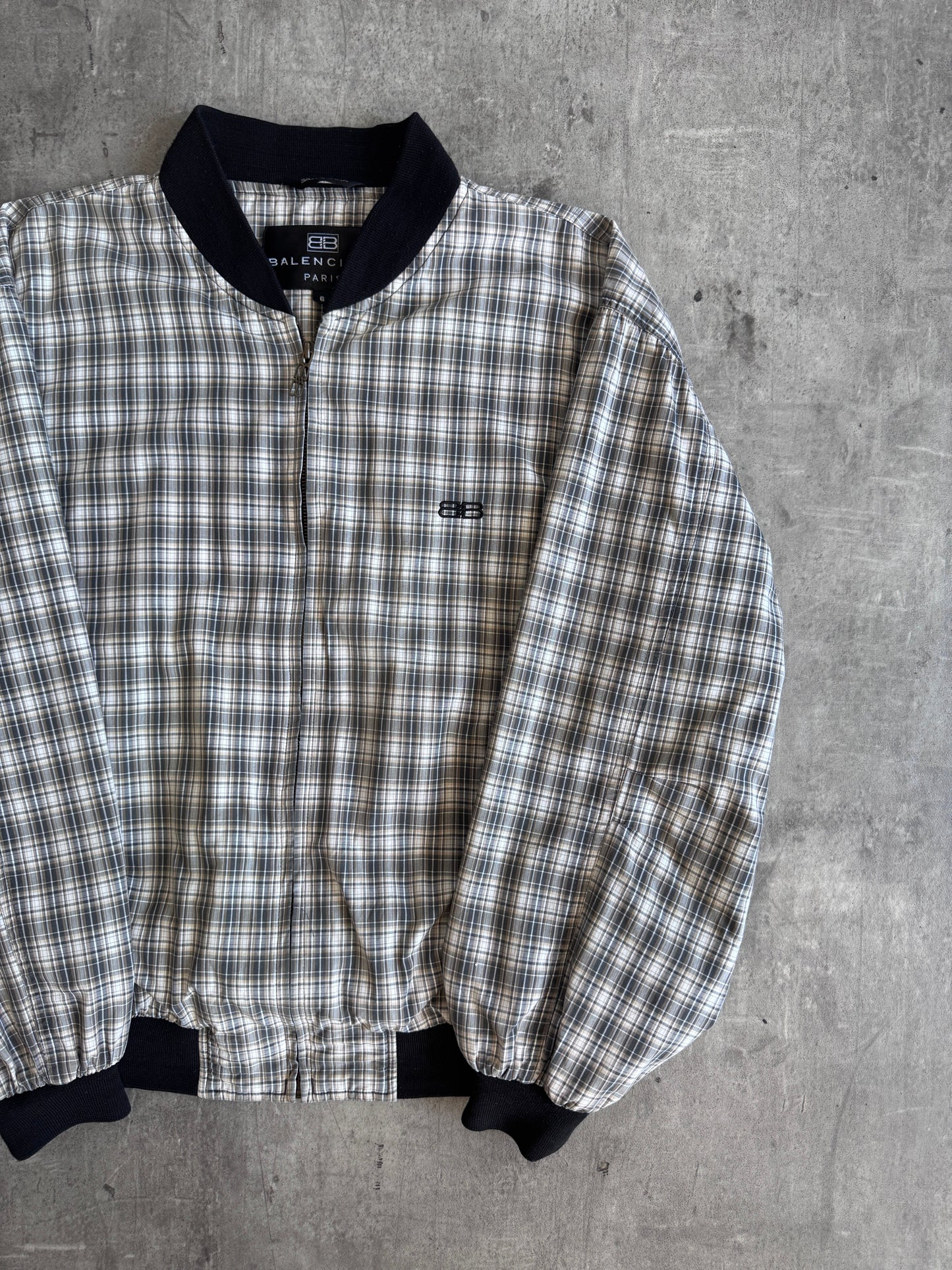 1990's Balenciaga Green Plaid Bomber Jacket | Extra Large, Multicoloured