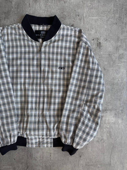 1990's Balenciaga Green Plaid Bomber Jacket | Extra Large, Multicoloured