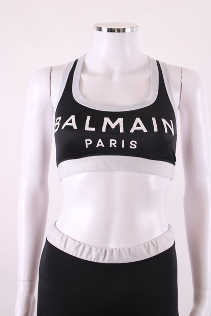 Balmain Crop Top & Leggings Co-ord Black/White 38 | XS, Black