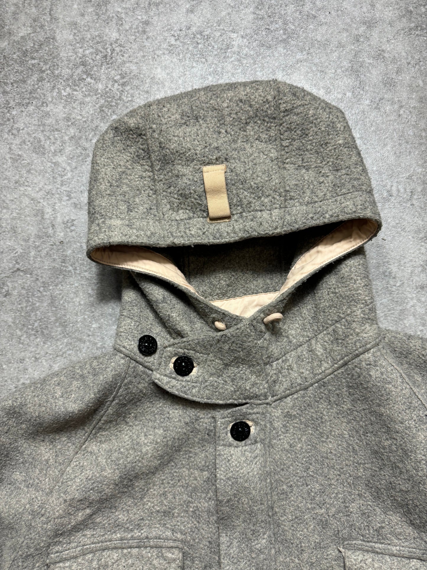 S/S 1988 Stone Island Wool Grey Hooded Jacket