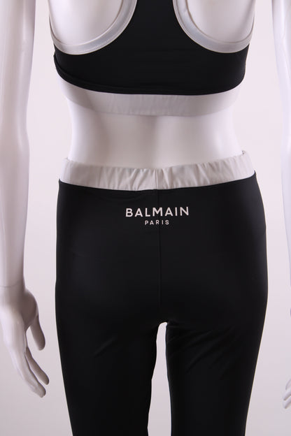 Balmain Crop Top & Leggings Co-ord Black/White 38 | XS, Black