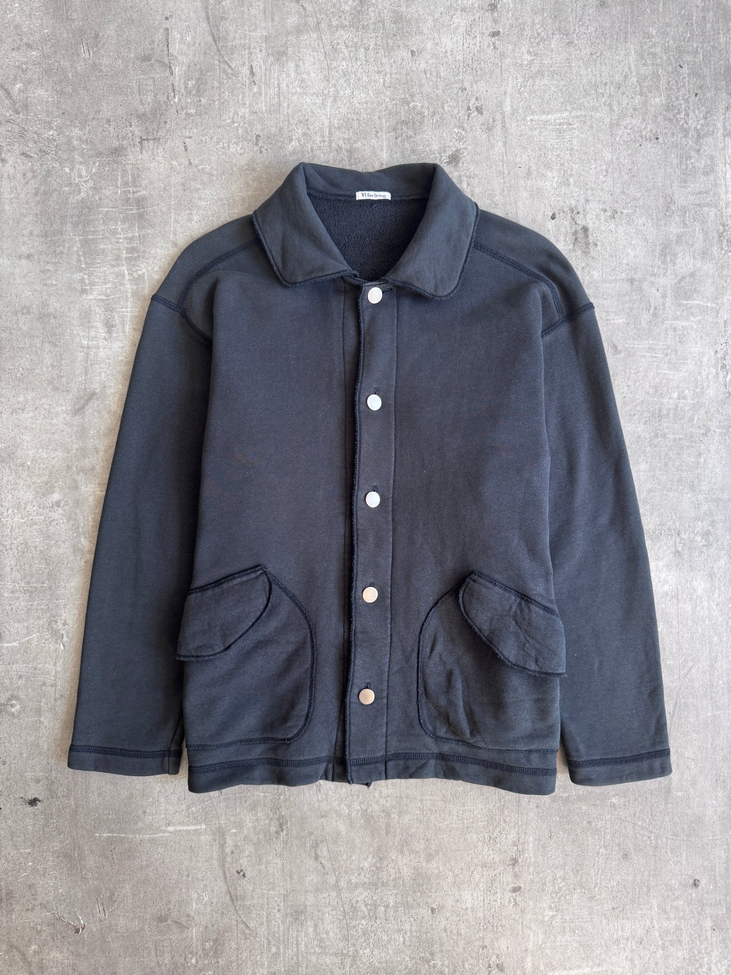 Yohji Yamamoto Button Down Jersey Cotton Beach Jacket | Medium, Red