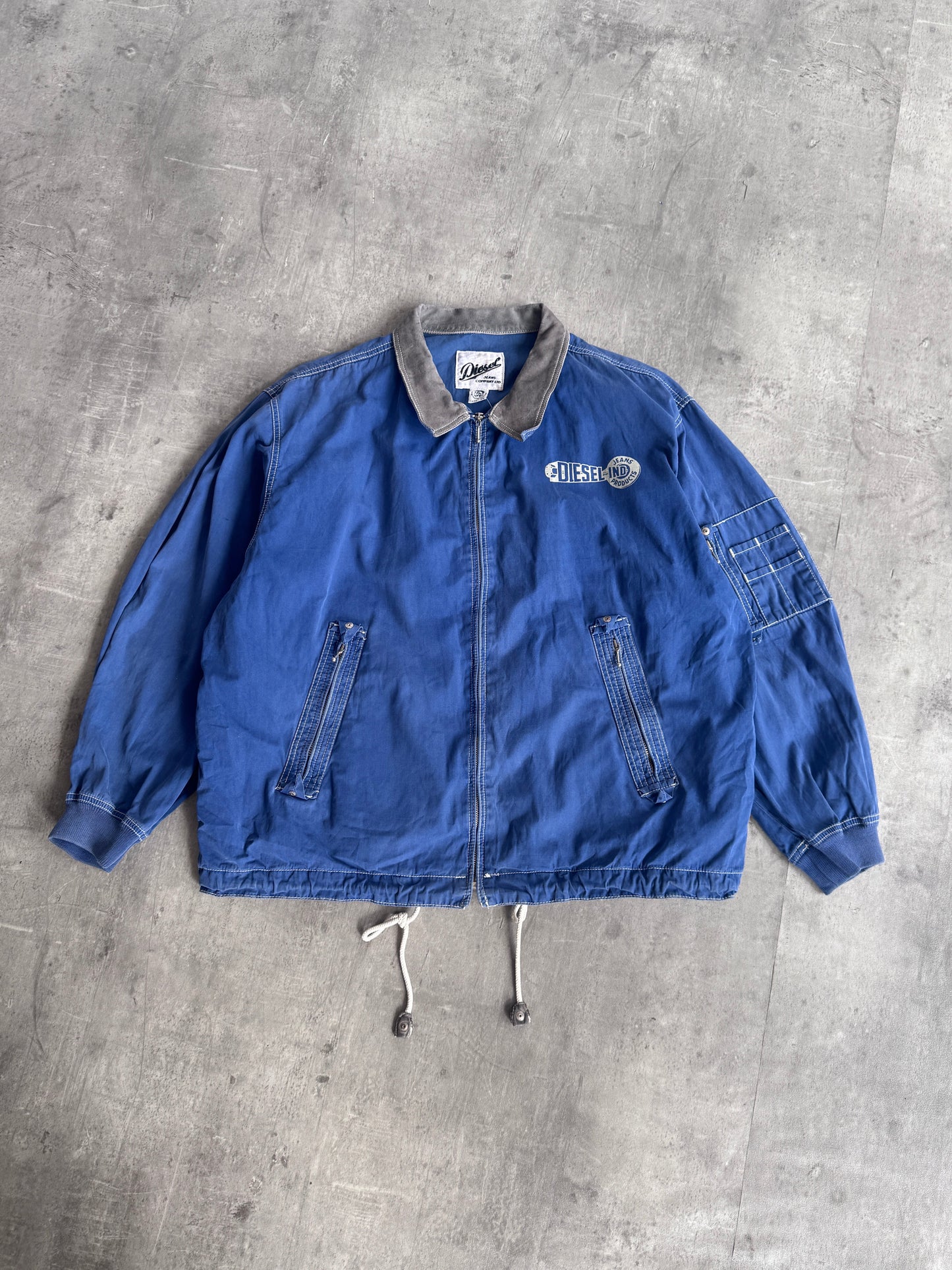 Diesel Jeans Blue Cotton Workwear Jacket