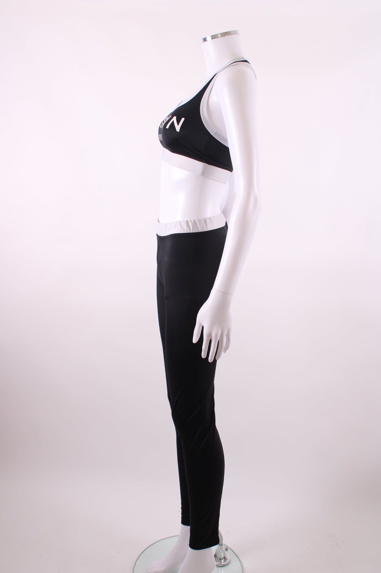 Balmain Crop Top & Leggings Co-ord Black/White 38 | XS, Black