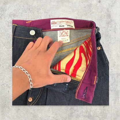 Evisu Purple Pink Gradient Daicock Japanese Selvedge Denim Jeans | Default Title, Pink