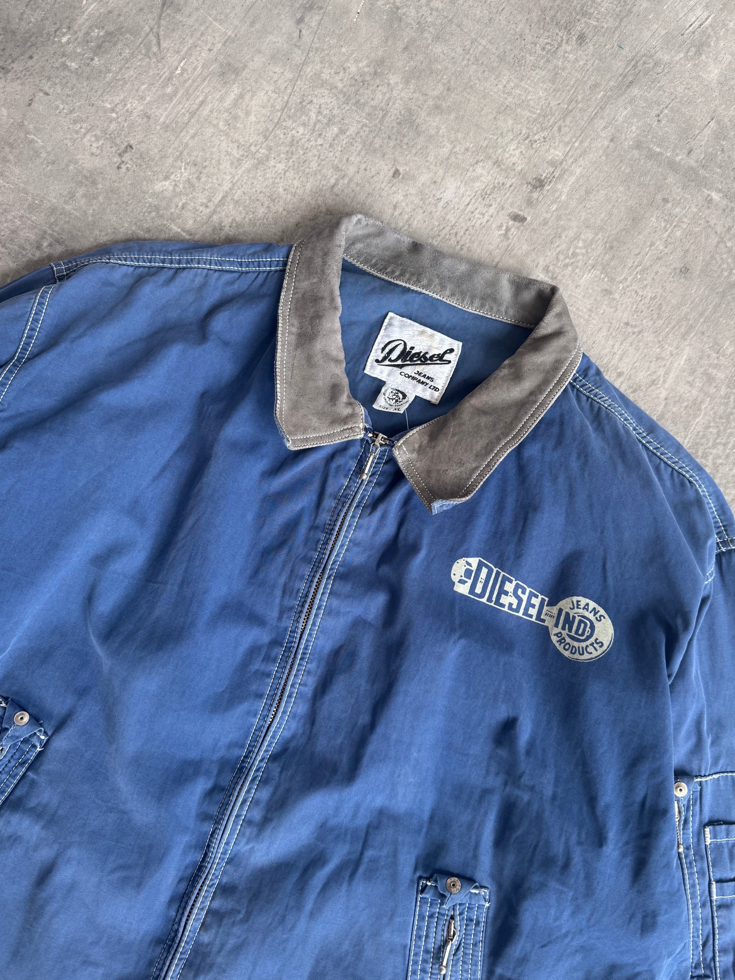 Diesel Jeans Blue Cotton Workwear Jacket