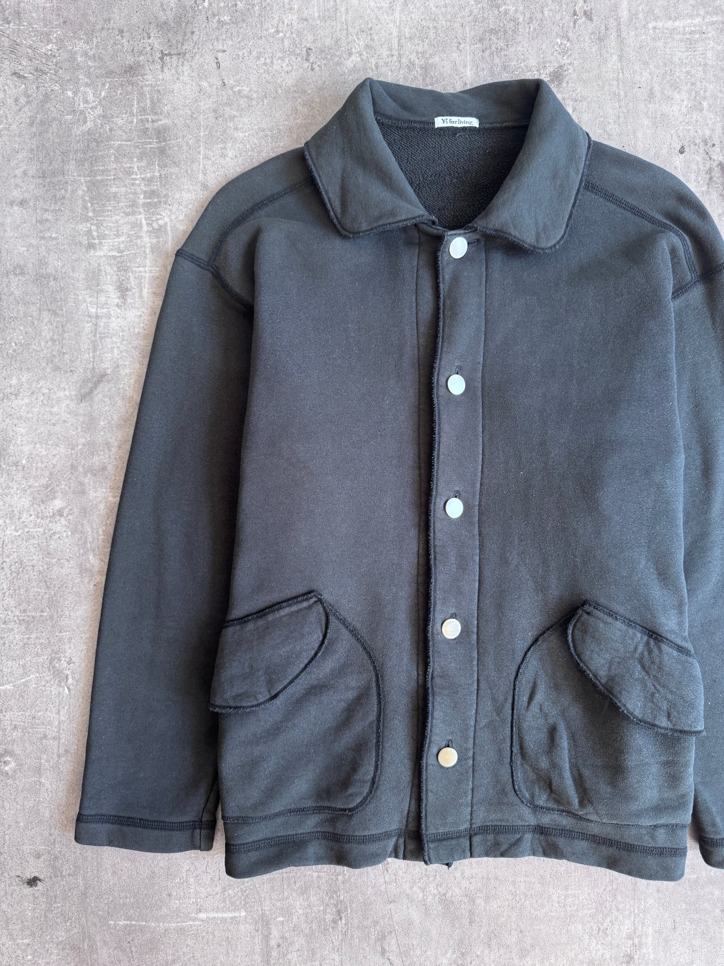 Yohji Yamamoto Button Down Jersey Cotton Beach Jacket | Medium, Red