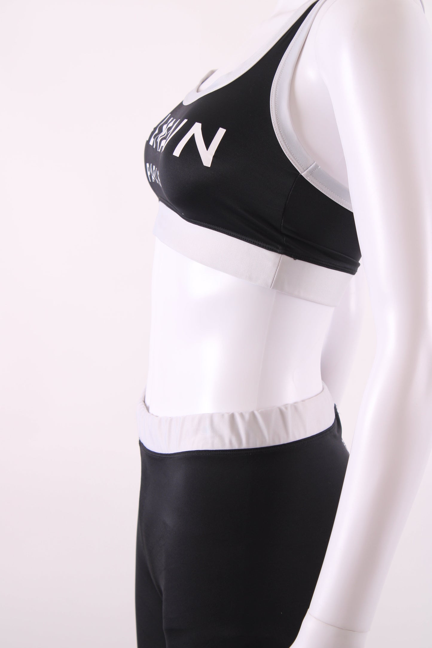 Balmain Crop Top & Leggings Co-ord Black/White 38 | XS, Black