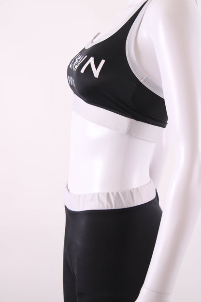 Balmain Crop Top & Leggings Co-ord Black/White 38 | XS, Black