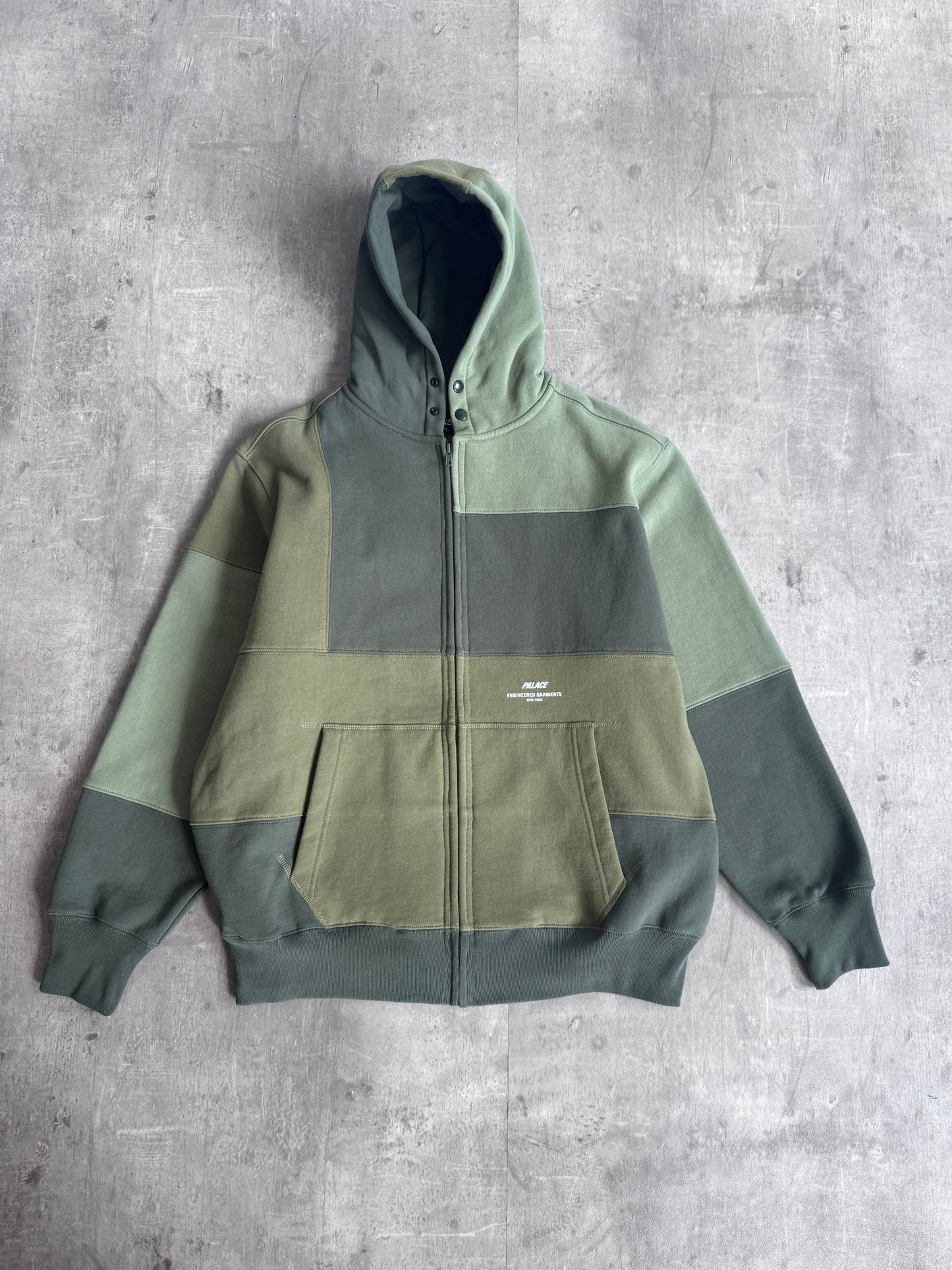 Palace Engineered Garments NY Tri Tone Green Hoodie