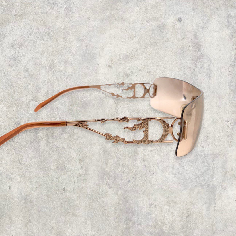 Dior By John Galliano Flame Sunglasses With Bronze/Brown Tint Lenses | O/S, Multicoloured